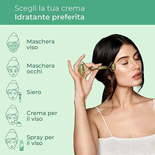 PLANTIFIQUE Jade Roller Face and Gua Sha | Jade Roller and Guasha Stone Anti-Wrinkle Massager | Skincare Face Roll Massager Kit | Complete Gift Idea Facial Body Feet Original Massage