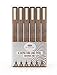 Fine Tip Inking Pens Pigment Liner Pen Archival Ink Fineliner for Illustration Sketching Drawing Comic Manga Writing (Sepia 6 Pack)