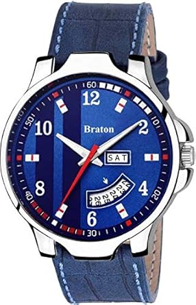 BT1923SL04 Signature Blue dial Blue Leather Strap Analog Wrist Watch - for Men