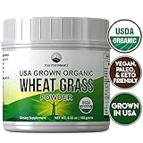 Organic Wheatgrass Powder by Peak Performance. Organic Wheat Grass Juice Powder Vegan Superfood Supplement Rich in Fiber, Antioxidants and Chlorophyll. USA Grown, Non Irradiated, Non GMO, Gluten Free
