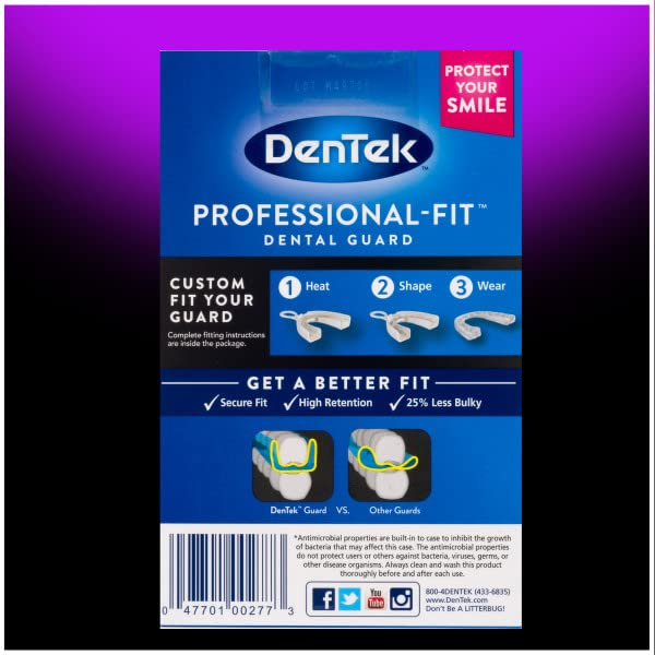 DENTEK PROFESSIONAL-FIT DENTAL GUARD FOR NIGHTTIME TEETH GRINDING, 1 COUNT, (PACK OF 3)