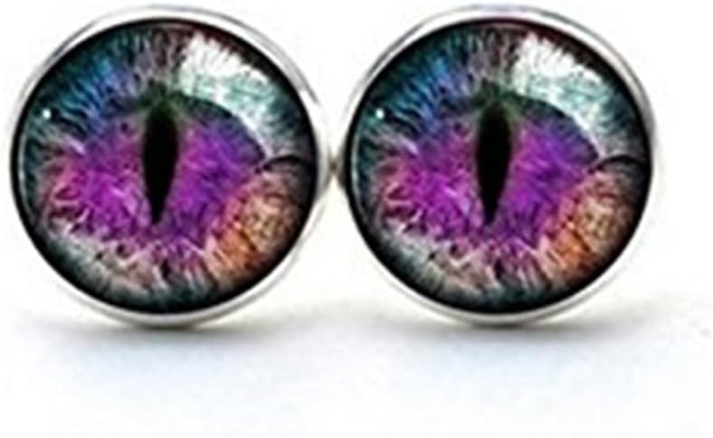 Purple Dragons Eye Earrings Fantasy Purple Eye Ear Studs Picture Earrings Studs Jewellery Gifts for Women