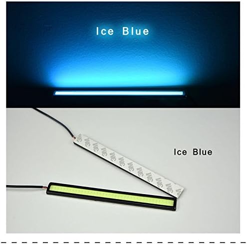 discoGoods Waterproof Aluminum High Power 9W 6000K Xenon Slim COB LED DRL Daylight Driving Fog Lamp Daytime Running Light for All Vehicles with 12V Power (Ice blue light)