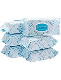 Amazon Elements Baby Wipes, Unscented, 480 Count, Flip-Top Packs