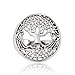 Chuvora 925 Sterling Silver 18 mm Detailed Celtic Tree of Life Round Ring - Size 9
