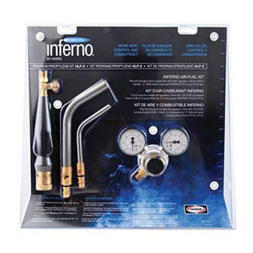 Harris Inferno HLP-3 15 1/2" X 6 1/4" X 16" CGA-510P Air Fuel Quick Connect Propane And Propylene Swirl Torch Kit With"B" Hose Connection