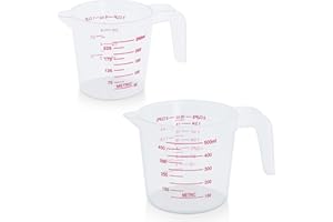DTDNZKN 2 Pack Measuring Cup Set - Includes 250ml (1-Cup) and 500ml (2-Cup) Plastic Liquid Measuring Cups - Perfect for Bakin