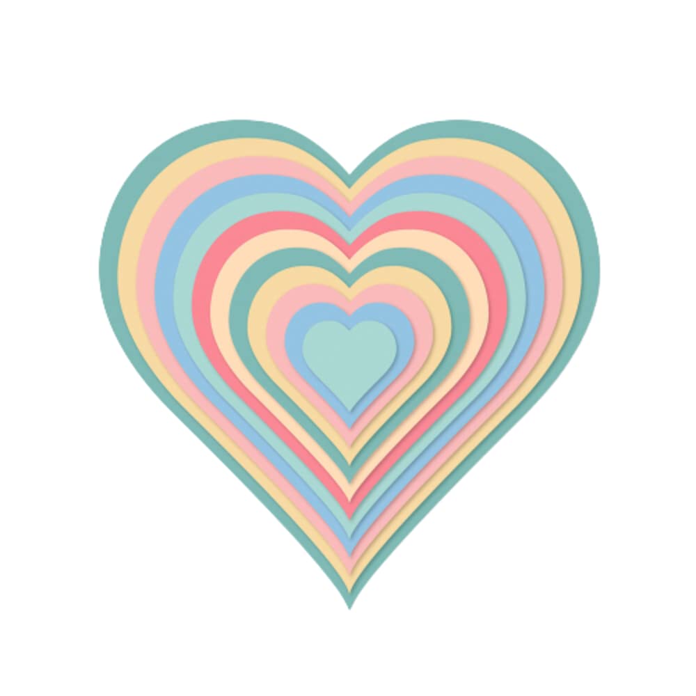 Craftelier - Essential Die Set for Scrapbooking and Crafting Creations | Heart Shape - Approximate Die Sizes Between 2,5 x 2,5 cm and 13,7 x 13,7 cm