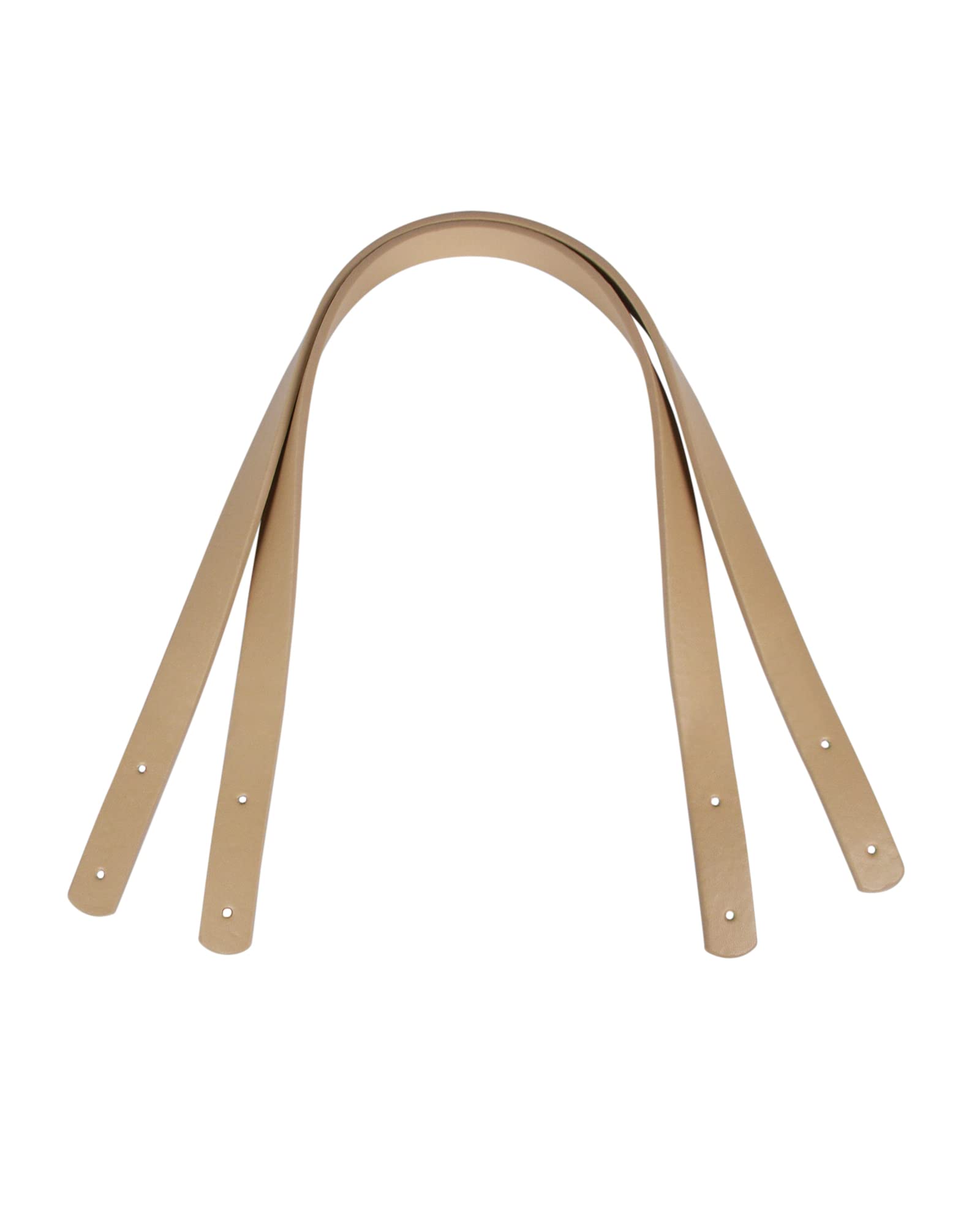 besbomig 2 Pcs Replacement PU Strap with Rivet Solid Color 60cm Handbags Shoulder Bag Handles for Women Tote Purses,60cm,Beige — image 1