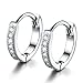 Sterling Silver Small Hoop Earrings for Women 13mm Hypoallergenic Cartilage Earrings Hoop Dainty Cubic Zirconia Cuff Huggie Earrings Helix Conch Earrings