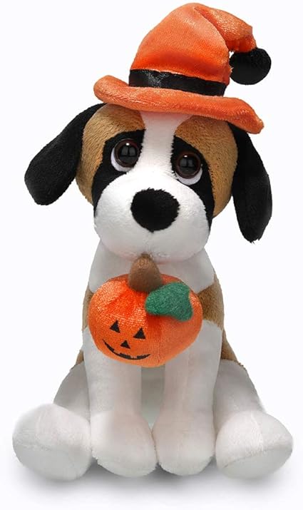 stuffed pumpkin dog toy
