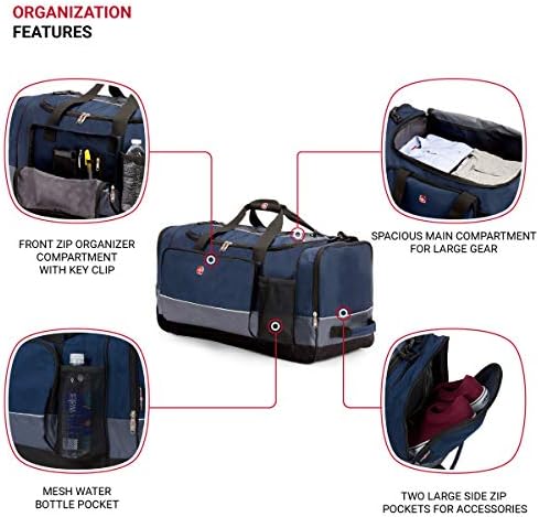 SWISSGEAR 28" Duffel Bag | Gym Bag | Travel Duffle Bags | Men's and Women's - Blue/Grey 3 SWISSGEAR 28" Duffel Bag | Gym Bag | Travel Duffle Bags | Men's and Women's - Blue/Grey