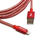 Tera Grand Apple MFi Certified - Lightning to USB Braided Cable with Aluminum Housing 10 ft. Red and Gold
