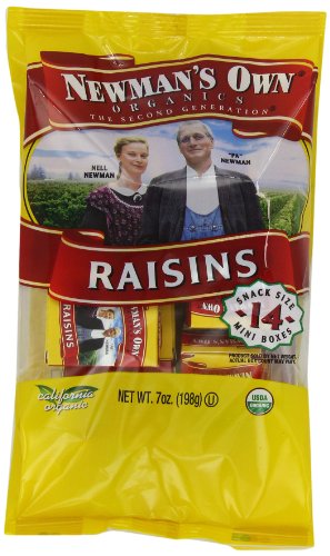Newman's Own Organics Raisins, 0.5-Ounce, 14-Count Mini Boxes (Pack of 12)
