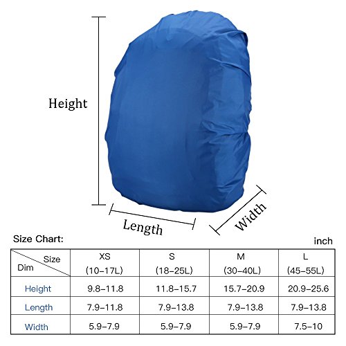 AGPTEK 2Pcs Nylon Waterproof Backpack Rain Cover with Carry Bag for Hiking/Camping/Outdoor Activities by, Blue, Size S:18-25L