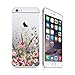 iPhone 8 Plus / 7 Plus Compatible, Colorful Rubber Flexible Silicone Case Bumper Clear Cover Case - Spring in the Air Summer Floral Flower Blossom