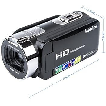 Vlogging Camera Video Camera Camcorder Digital Recorder,Kimire HD 1080P 24 MP 16X Powerful Digital Zoom Video Camcorder 2.7 Inch LCD with 270 Degree Rotation Screen (312P)
