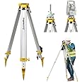 SingularXYZ Aluminum Surveying Tripod, Heavy Duty Construction Transit Tripod with Quick Clamp, 5/8-Inch-11 Threaded Flat Hea