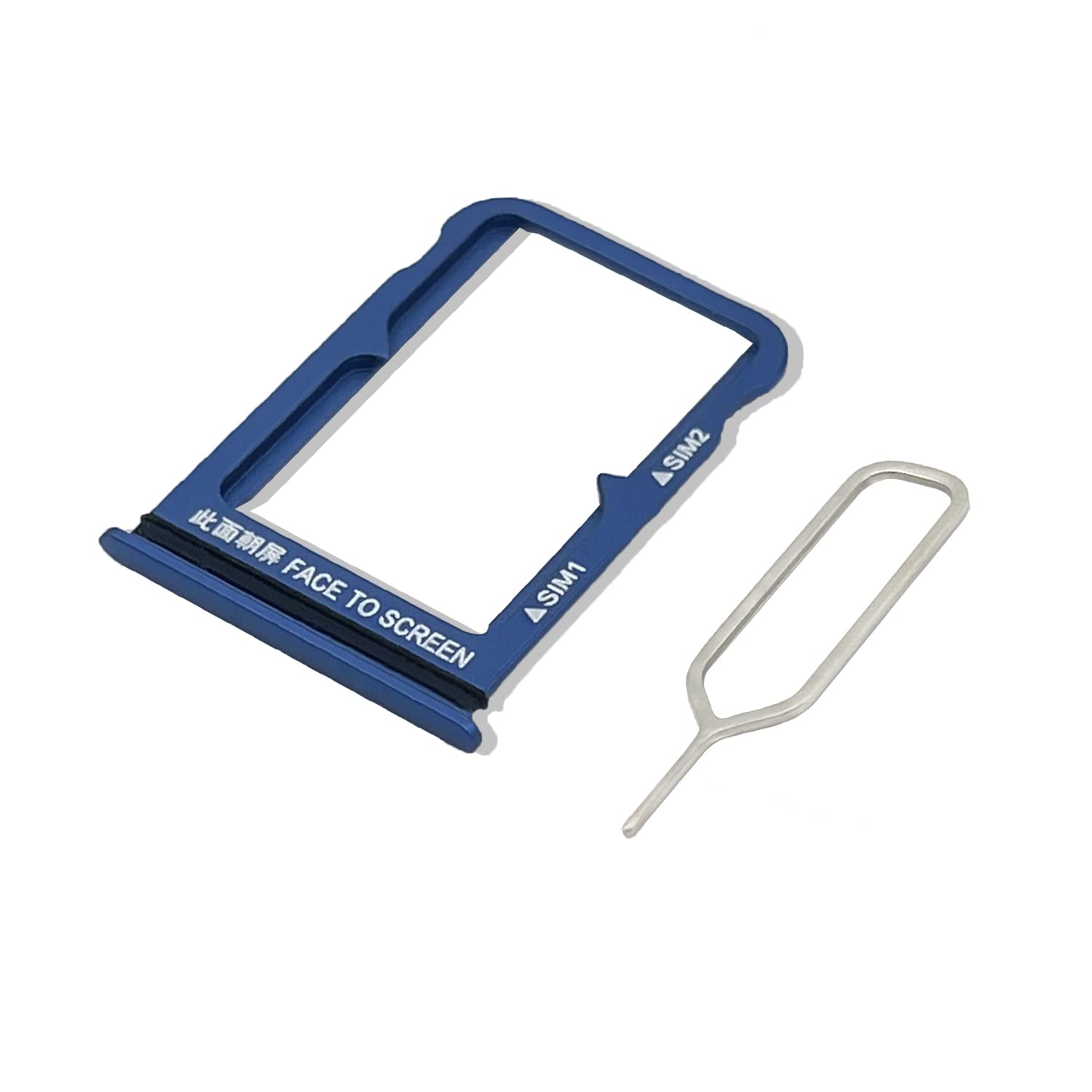 Eonpam Original DUAL SIM Card Slot Tray Holder Replacement for (Xiaomi Mi 8) Incl SIM Pin (Blue)