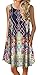 ETCYY Women's Summer Casual Sleeveless Floral Printed Swing Dress Sundress with Pockets