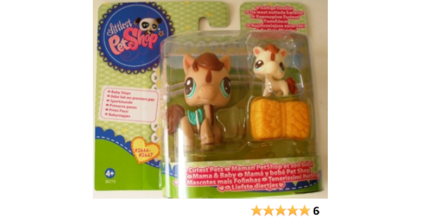 Amazon Com Littlest Pet Shop Cutest Pets Series 2 Figures Mommy Baby Horses Toys Games