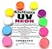 GloMania 10 Color Set Mini Sampler Neon Pigment Powder, Black Light UV Reactive, Fluorescent