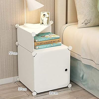 Buy Portable White Bedside Table Night Stand End Tables Side Tables Bed Side Night Stands For Bedrooms With Storage Organizer Small White Cabinet Plastic For With Door Online In Kuwait B07k7flzgb