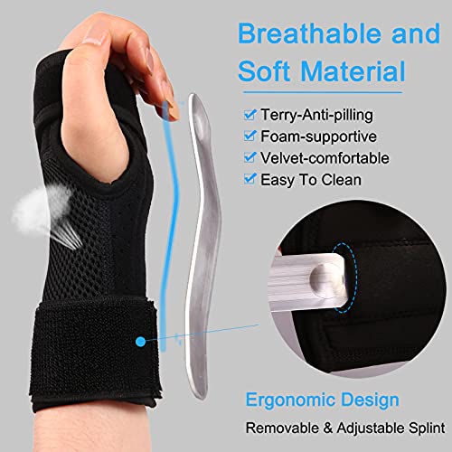 Carpal Tunnel Wrist Brace Night Support, PEIZSON Wrist Support Braces Right Hand with Splint for Tendonitis, Arthritis, Sprain, Carpal Tunnel Syndrome, Carpal Tunnel Pain Relief Brace for Men & Women