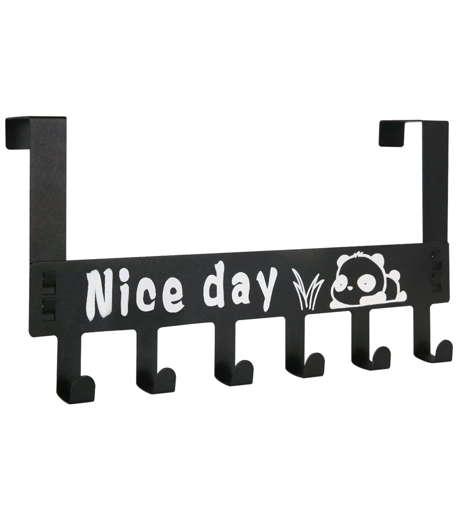 KAXIMON Over The Door Hanger with 6 Hooks, Over Door Coat Hooks for Hanging Coat, Towel, Bag, Robe - Hangers Hooks Ideal for Bedroom, Bathroom, Wardrobe