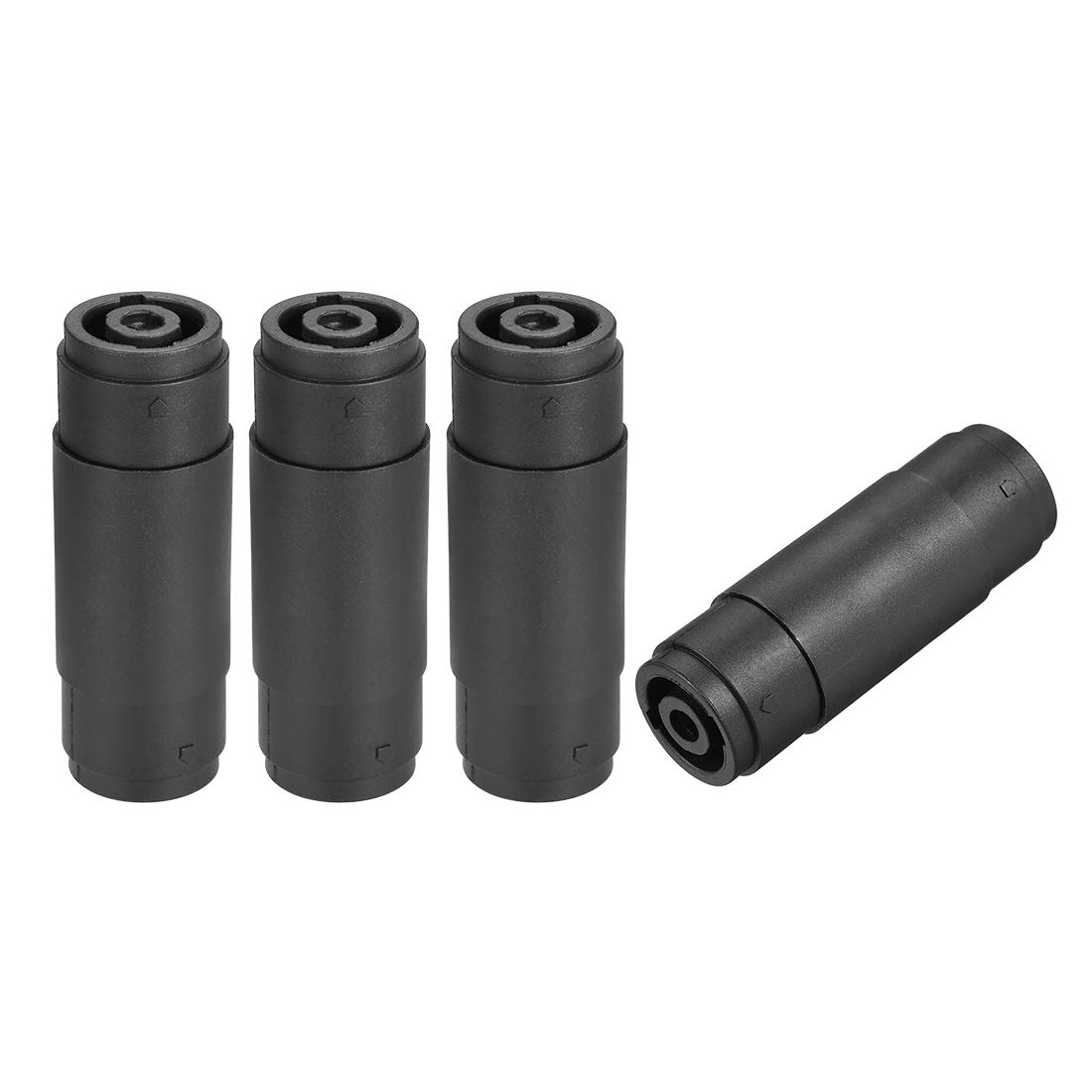 sourcing map 4Pin Speaker/Amp SpeakOns Adapter Connectors,Female to Female Plug Jack Straight Coupler Cable Connector,Speakons Compatible,4pcs