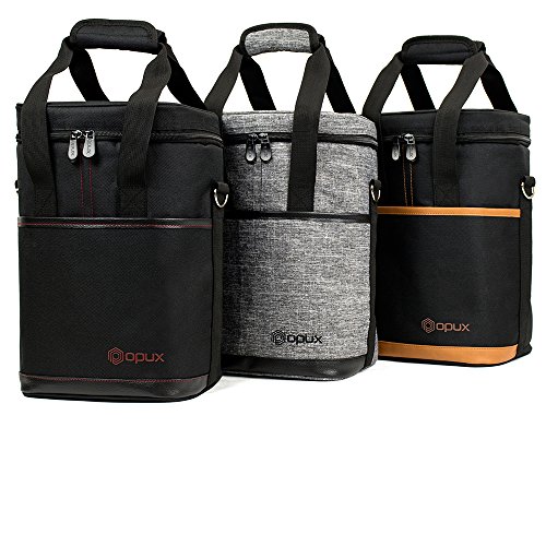 image for OPUX Premium Insulated 4 Bottle Wine Carrier Tote Bag | Wine Travel Ba