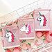 EIXJA 2 Pack Unicorn Pen Holder, 3.15inch L x 3.15inch W x 3.75inch Height Square Pencil Holder, Unicorn Desk Organizer, Unicorn Gifts, Makeup brush holders for Girls