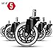 Office Chair Caster Wheels Replacement (Set of 5) - Rollerblade Style - Safe & Smooth Rolling for All Floors (Hardwood, Carpet, Tile) - Non Marking or Scratching Soft PU Wheels - redwood productz