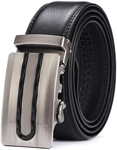 Squeple Men's Leather Dress Belt, Enclosed in a Gift Box Black 33-36inch LY25-0423-2-115