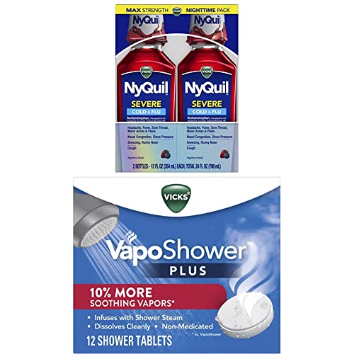 Vicks NyQuil Severe, Nighttime Relief of Cough, Cold & Flu Relief, Sore