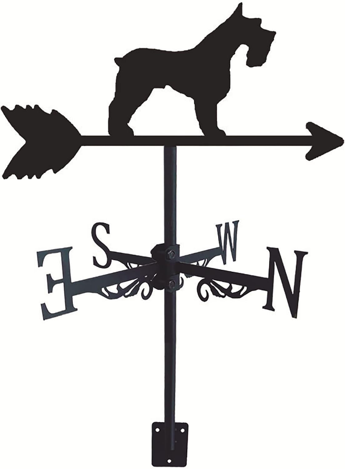 Weathervanes - Metal Weather Vane, 3D Schnauzers Animal Weather Vane for Roof, Black 21 * 13 Inch, Measuring Wind Speed Direction, Decoration Accessories for Garden Farm Yard Lawn