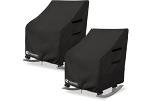 Krismile Outdoor Rocking Chair Cover,Heavy Duty 600D Waterproof Patio Rocking Chairs Winter Cover for 27" W x 34" D x 45" H Presidential Rocking Chair,Black