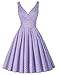 PAUL JONES Women's V-Neck Polka Dot Vintage Party Dress Light lilac(S)