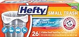 Hefty Small Trash/Garbage Bags (Odor Control, Clean Burst, Flap Tie, 4 Gallon, 26Count)