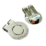 BUSHMANCRAFT 2 Magnetic Hat Clips for Metal Golf Ball Markers (Type #1), Silver