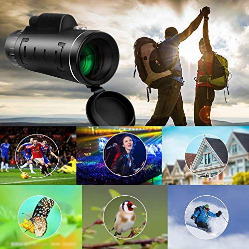 Monocular Telescope Vemico 12x50 High Powered Waterproof Wide View Monoculars Scope Phone Adapter Compass Tripod Bird Watching Hunting Hiking Stargazing