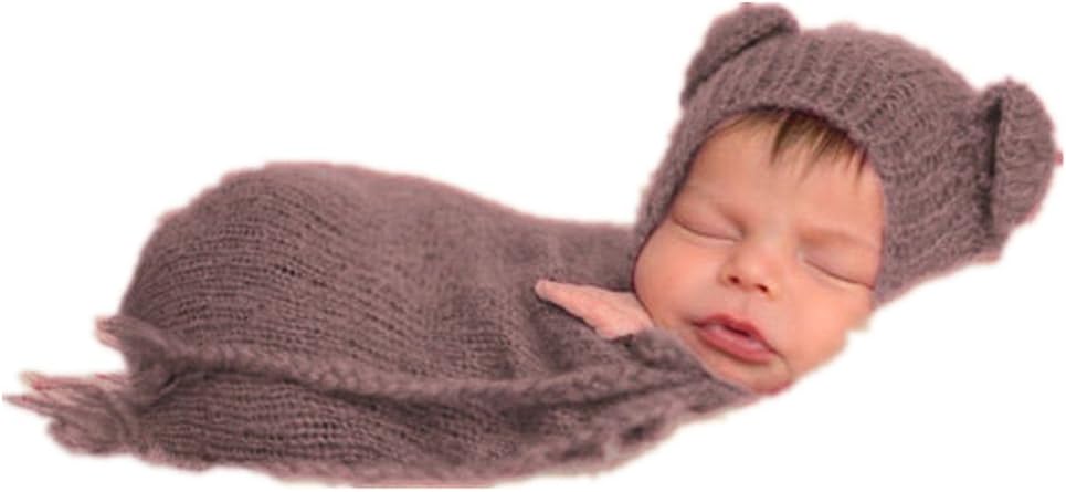 Handmade Cute Newborn Baby Photo Shoot Props Boy Girl Outfits Cute Sleeping Bag Photography Props(Brown)