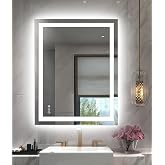 Amorho LED Bathroom Mirror 24"X36" with Front Light and Backlit | Stepless Dimmable, Anti-Fog, Shatter-Proof, HD Reflection, Memory, 3 Colors Lighting, UL Listed (Horizontal/Vertical).