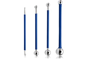SPEEDWOX Stainless Steel Caulking Tool Set - 4 Pcs Metal Ball Kit for Tile Grout Coating & DIY Crafts - Blue