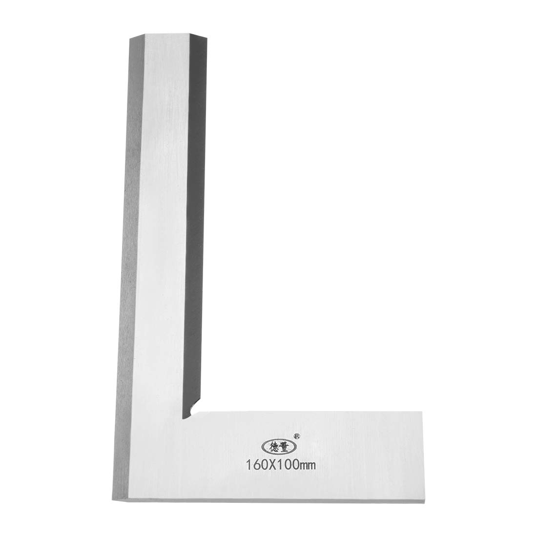 sourcing map Solid Steel Bevel Square (160mmx100mm) Engineer Woodworking Try Square Ruler