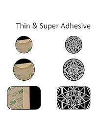 Soporte de metal para teléfono móvil magnético, sin soporte de coche, con adhesivo 3M, diseño de disco universal de recambio para soporte magnético para iPhone, tableta, GPS y 6 redondos, rectangular