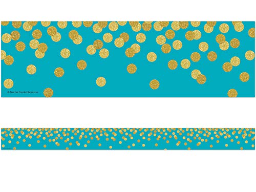 Teacher Created Resources Teal Confetti Straight Border Trim (TCR8869)
