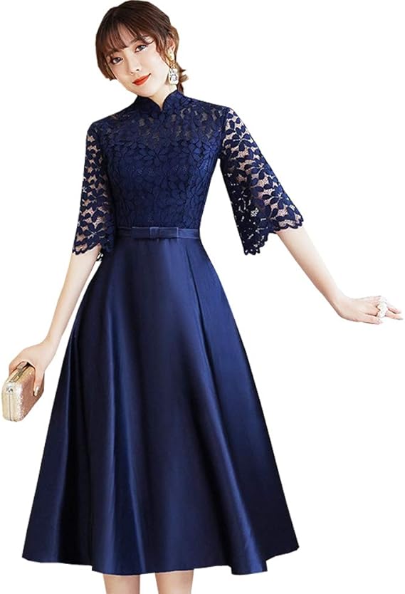 Amazon ぷっくり立体レースのドッキングドレスドレス パーティドレス ワンピース パーティードレス 結婚式 披露宴 二次会 女子会 謝恩会 発表会 演奏会 フォーマル 大きい レース フレア イブニングドレス 通販