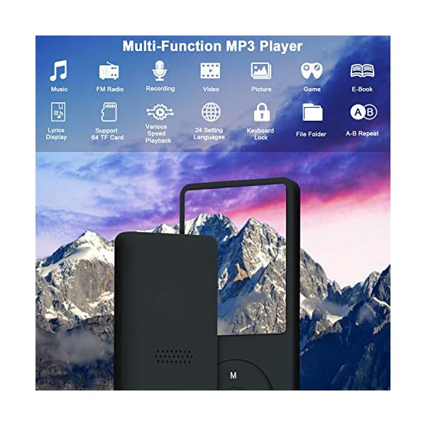 COVVY Slim Music Player 8 GB Portable Lossless Sound 70 Hours Screen MP3 Player Support up to 64 GB (Black) - Image 3