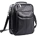 Jack&Chris Mens PU Leather Crossbody Single-Shoulder Briefcase Messenger Handbag (Black 019)